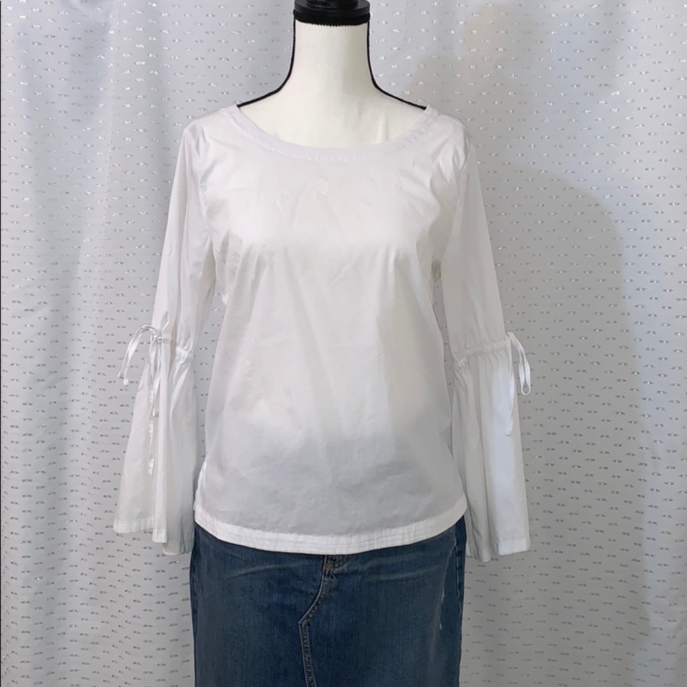 LOFT-Tied Bell Sleeve Top EUC